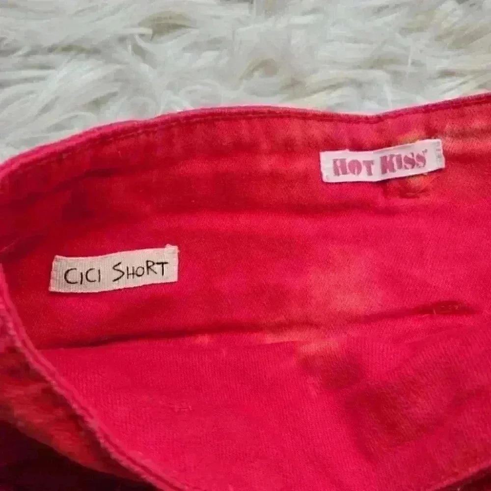 Hot Kiss Reworked red High Rise Mini Shorts women's size 6 - Picture 5 of 11